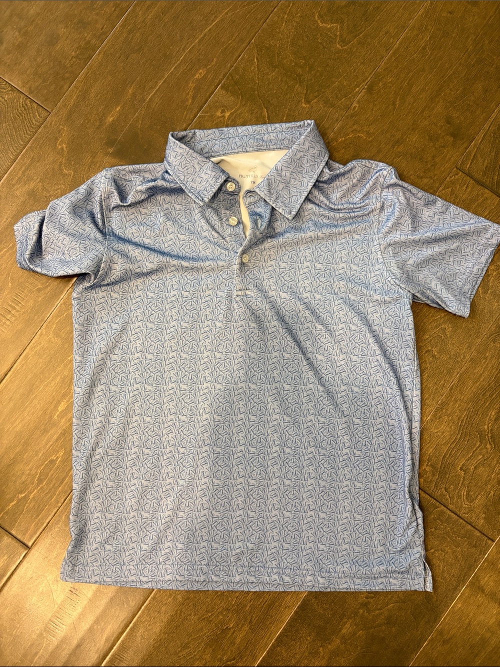 Boys' Printed Light Blue Polo Shirt - Short Sleeve Casual